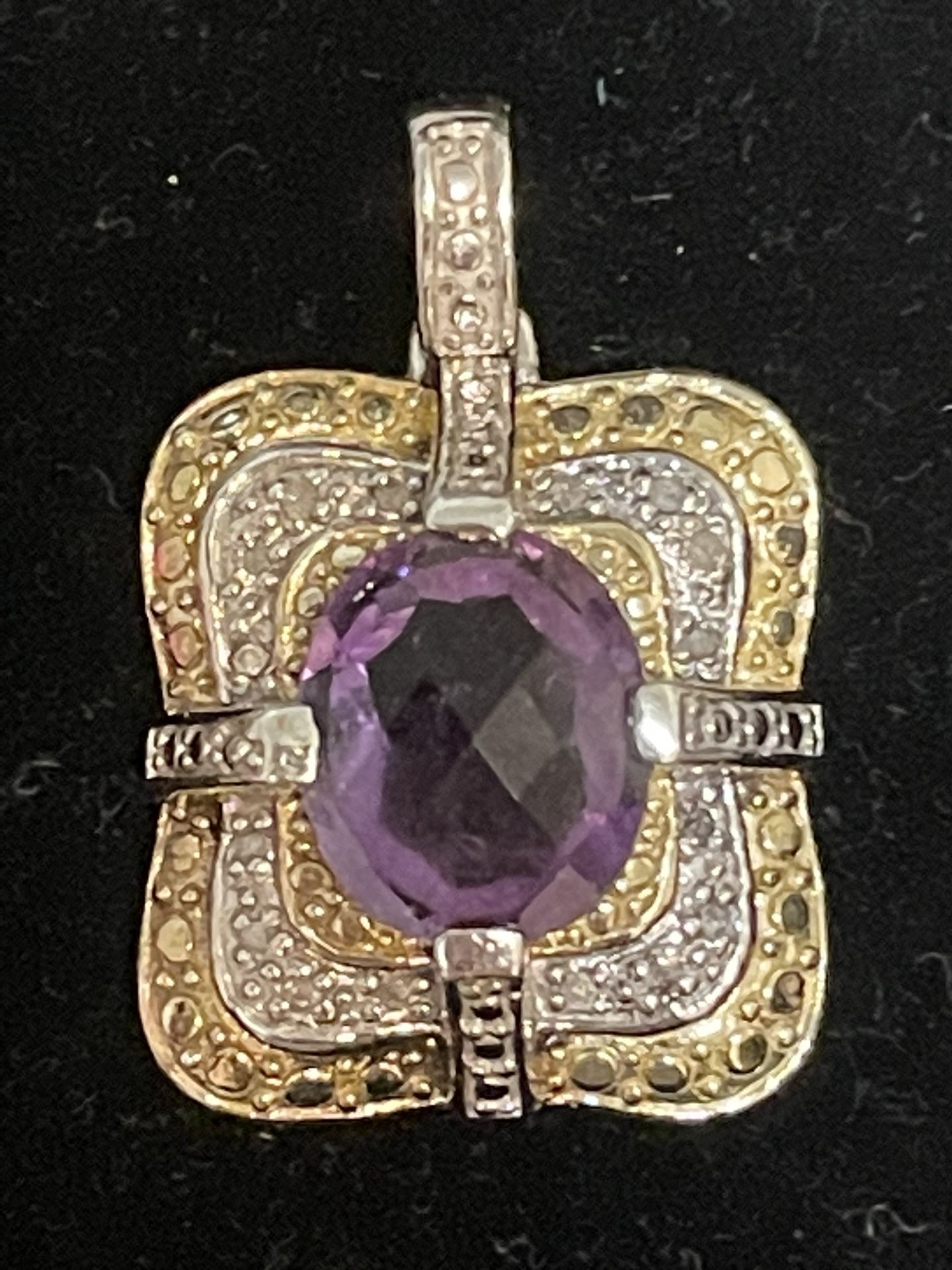 Amethyst and Diamond Pendant