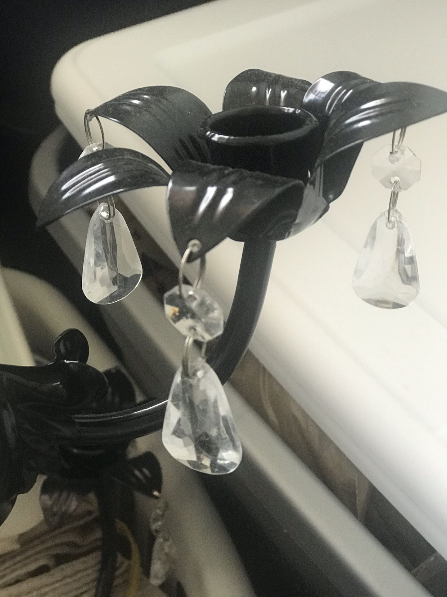 Shabby chic black chandelier