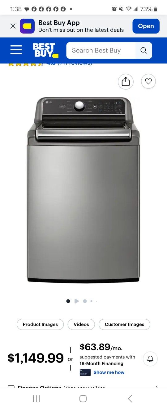 Brand NEW LG Washer & Used Kenmore Electric Dryer