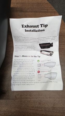 Exhaust Tip Installation Instruction Sheet