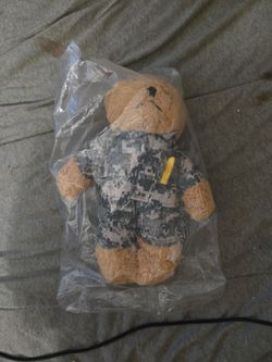 ARMY MILITARY PLUSH BEAR NEW CAMOUFLAGE, CAMO MULTICAM PLUSH RIBBON