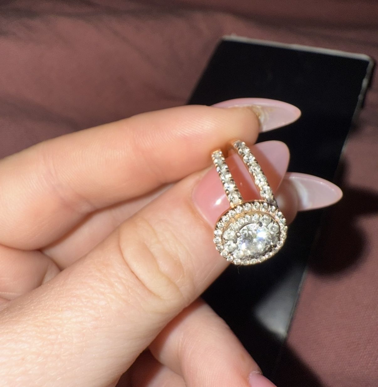 Rose Gold 1 & 1/2 Engagement & Wedding Ring Set