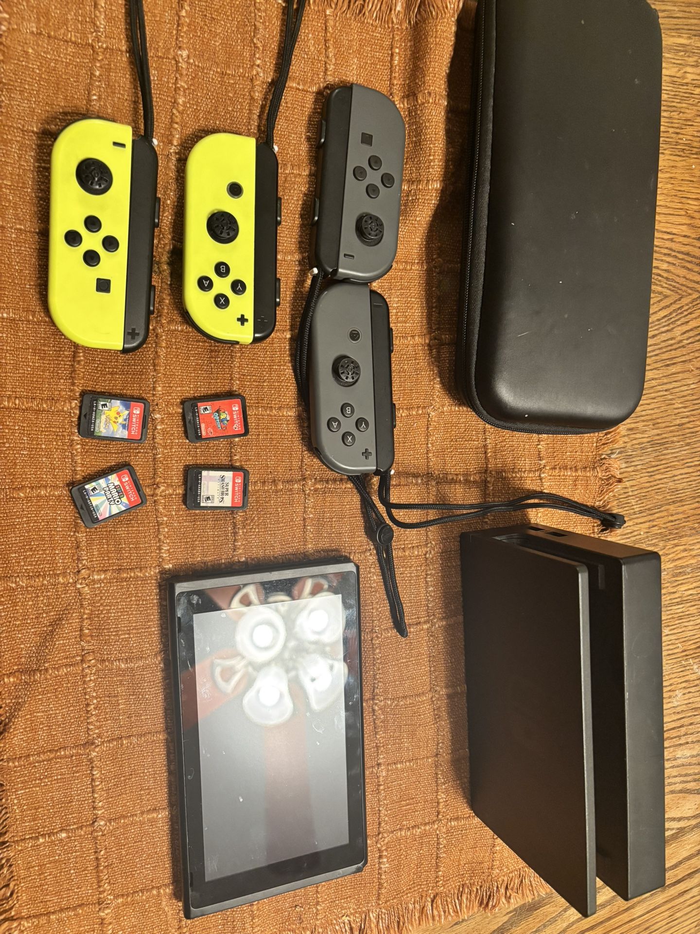 Nintendo Switch With 2 Controllers And Games 