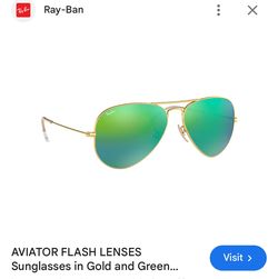 Ray-ban Aviator Flash Lenses Gold/Green