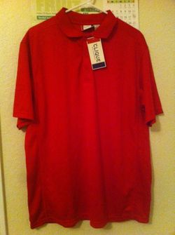 Clique Red Golf Polo Shirt Men Large