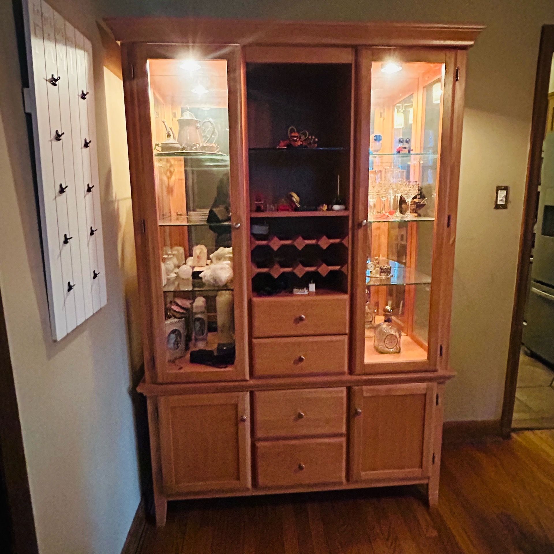 Wooden Lighted China Cabinet