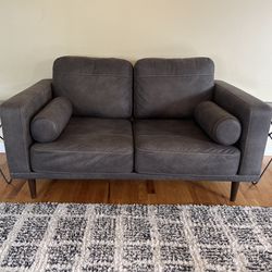 Gray Faux Leather Loveseat Sofa ~ Signature Design by Ashley Furniture®