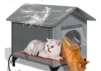 Large Heated Cat Shelter for Outside Winter