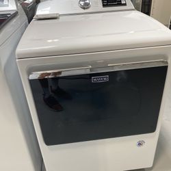 MayTag White Smart Too Load Electric Dryer With Extra Power Button - 7.4 Cu. Ft.