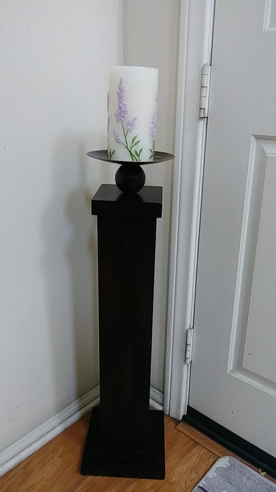 Tall Wood Candle Stand