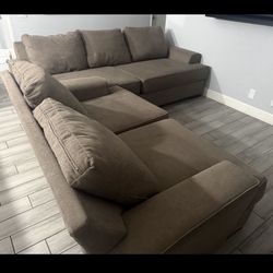 Two Brown Couches