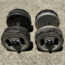 Standard 1” Adjustable Dumbbell Weights Set w/90lbs EZ Lift Plates 