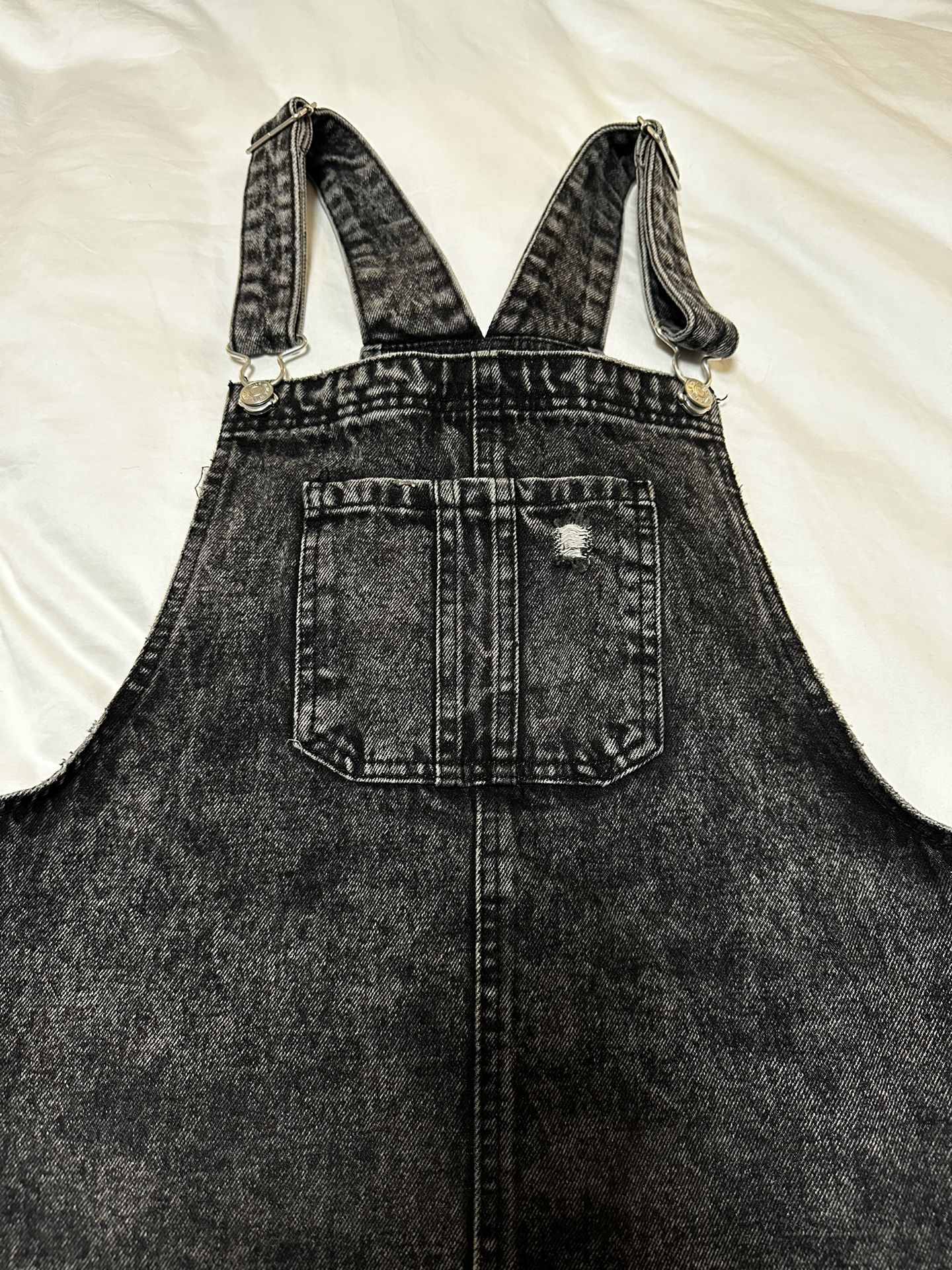Wild Fable Black Denim Overall Dress L