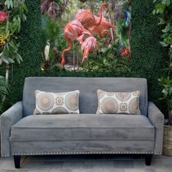 (Free Delivery 🚚) Small Gray Suede Couch 🛋️ 