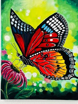 🦋 “Wings of Joy” – Original Butterfly Painting