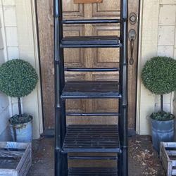 Vintage Decorative Bamboo Ladder Shelf