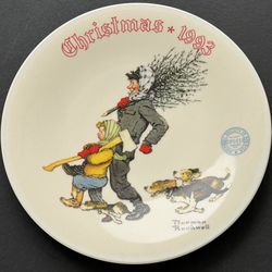 Norman Rockwell Plate "The Tree Brigade" Christmas 1993