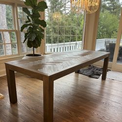Restoration Hardware Herringbone Rectangular Dining Table