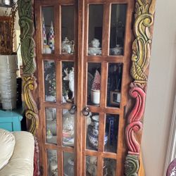 Vintage Ornate Wooden Bookcase