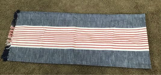 HOBBY LOBBY~Red, White and Blue Patriotic Striped 100% Cotton 14 x 72 Table Runner~Fourth of July