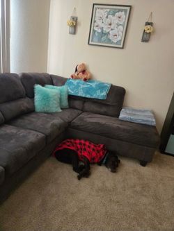 Sectional Couch, Gray