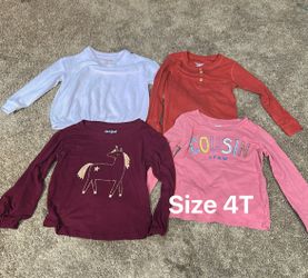 Toddler Girl Long Sleeve Shirt Bundle Size 4T