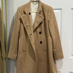 Banana Republic Camel Wool Blend Coat – Classic Double Breasted – Women’s Size M