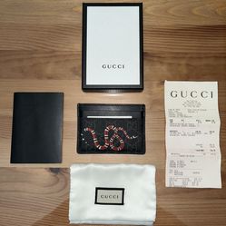 Gucci Card Case - GG Supreme Kingsnake Print Black/Grey - Open to Offers/Trades