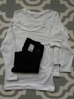 Lot of 3 Uniqlo Toddlers Kids Heattech Ultra Warm Set Tops Leggings Winter Underwear Size 3-4