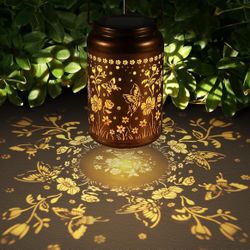 Butterfly 🦋 And Flowers 🌹 Solar Lantern 🏮 