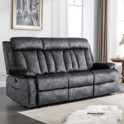 3 Seater Power Reclining Sofa, Dutch Velvet Couch