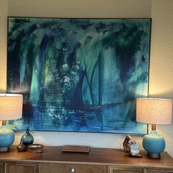 Lee Reynolds Original BIG Painting Mid Century 