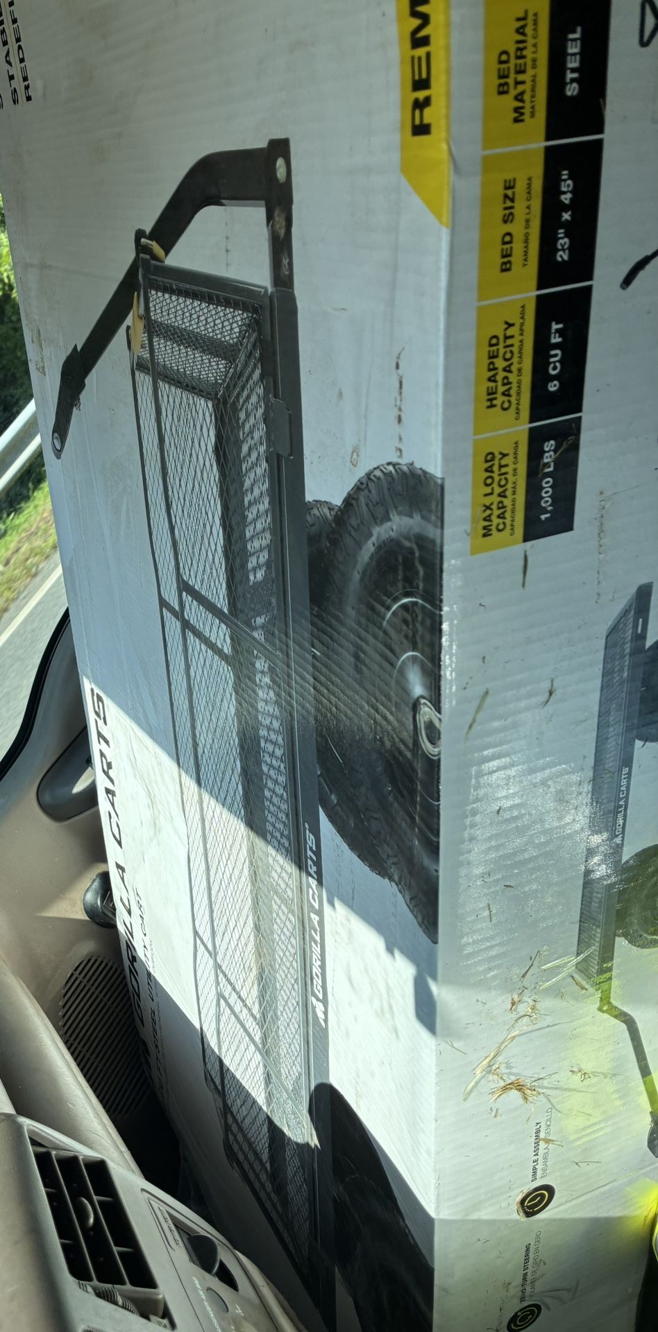 1,200 lb. Heavy-Duty Steel Utility Garden Cart, 6 cu. ft. Capacity, 13 in. Pneumatic Wheels, 2-in-1 Pull or Tow Handle N