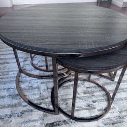 Coffee Table Set Of There.grey And Gold.hard Wood