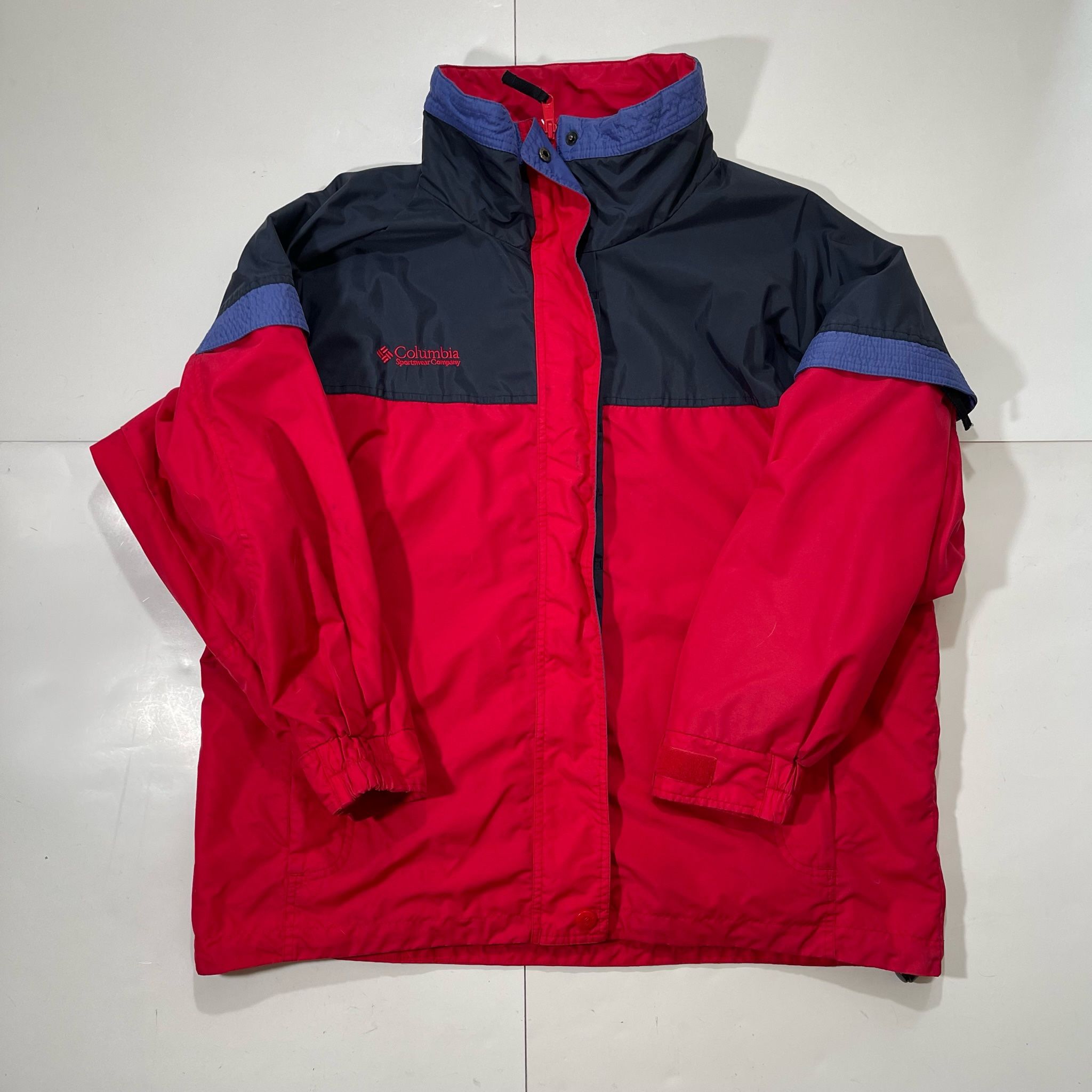 Vintage Columbia 3 in 1 interchange jacket men's large red/blue coat fleece liner winter outdoors