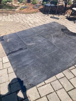 Pond liner and rocks