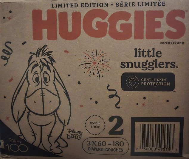 Huggies Little Snugglers Size 2 180 CT. 7 Unopened Boxes. $35 Per Box/$245 For All 7 Boxes
