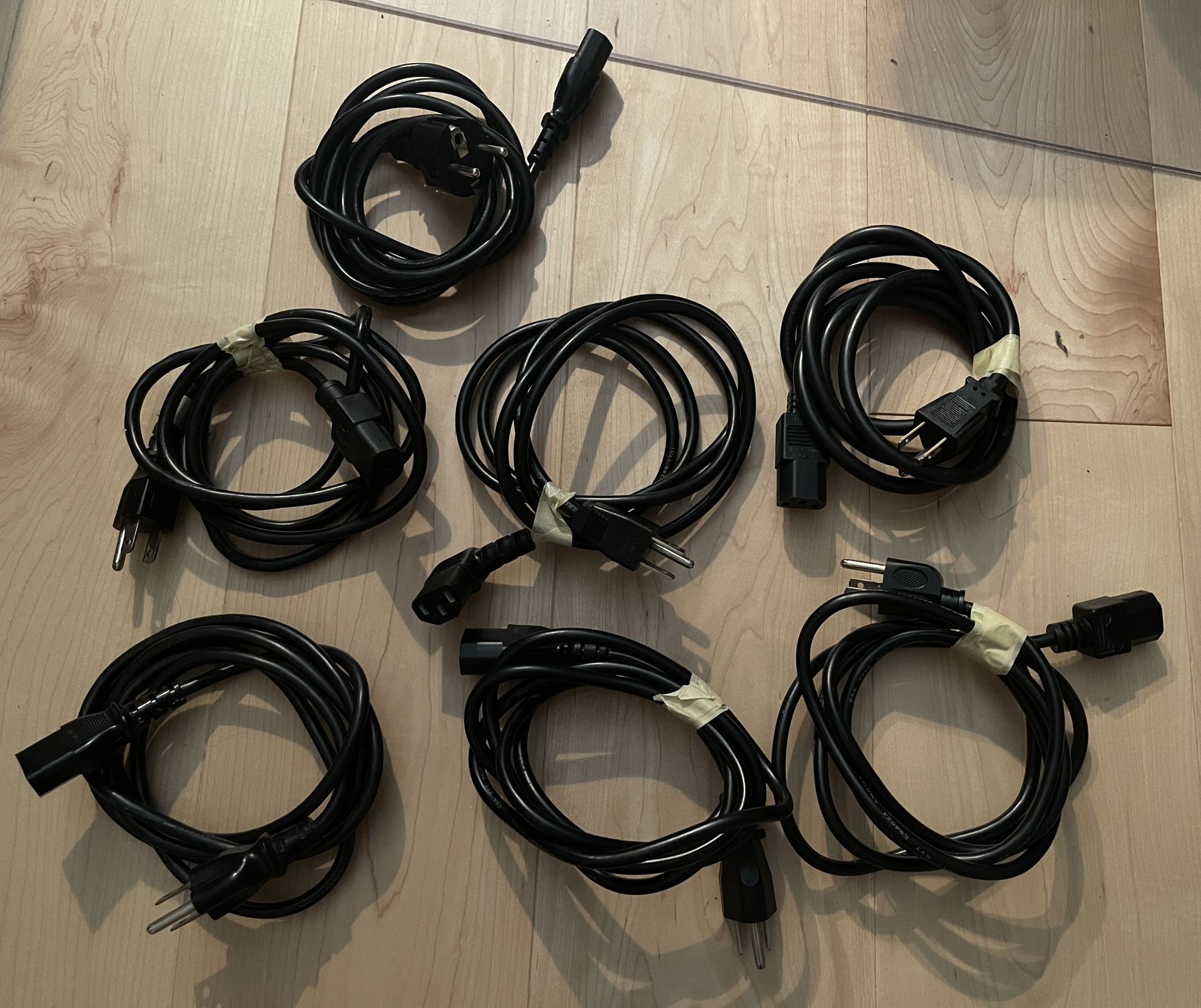 Six PC power cords plus one Euro - all for $5