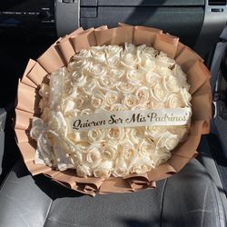 75 white roses 