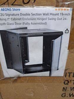 Aeons 12U signature double section wall mount IT cabinet enclosure