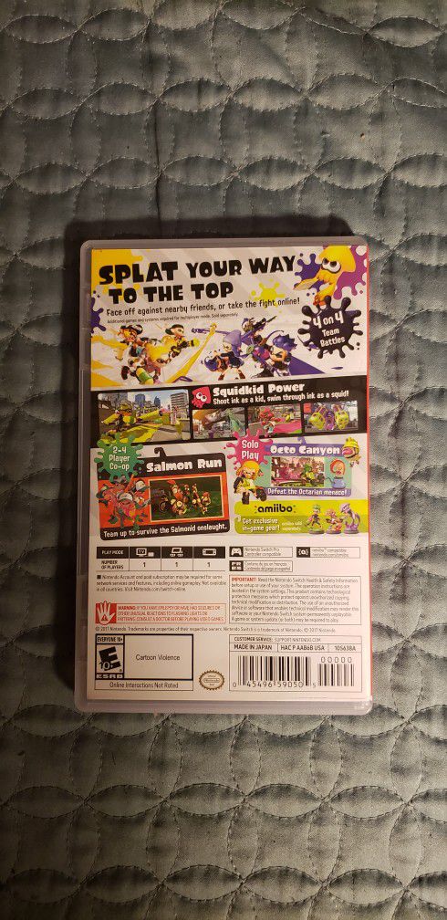Nintendo Switch Splatoon 2 Game For $25