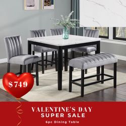 6 PC DINING TABLE SET 