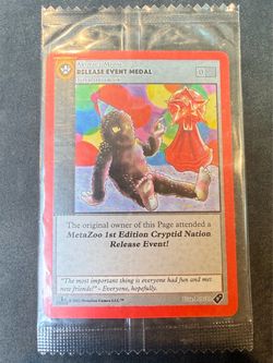 MetaZoo Games MetaZoo CCG Release Event Medal Cryptid Nation 1st Ed Foil Promo￼