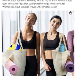 Yoga Pilates 2 pcs canvas workout bag.  Great Gift. See pictures