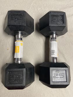 NEW Cap Hex 25lb Dumbbells Weights
