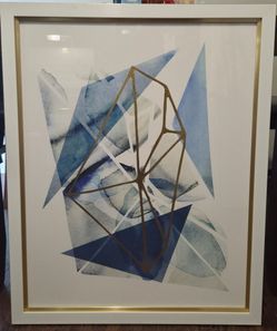 Set of 2 Large Framed Abstract Geometric Art Prints