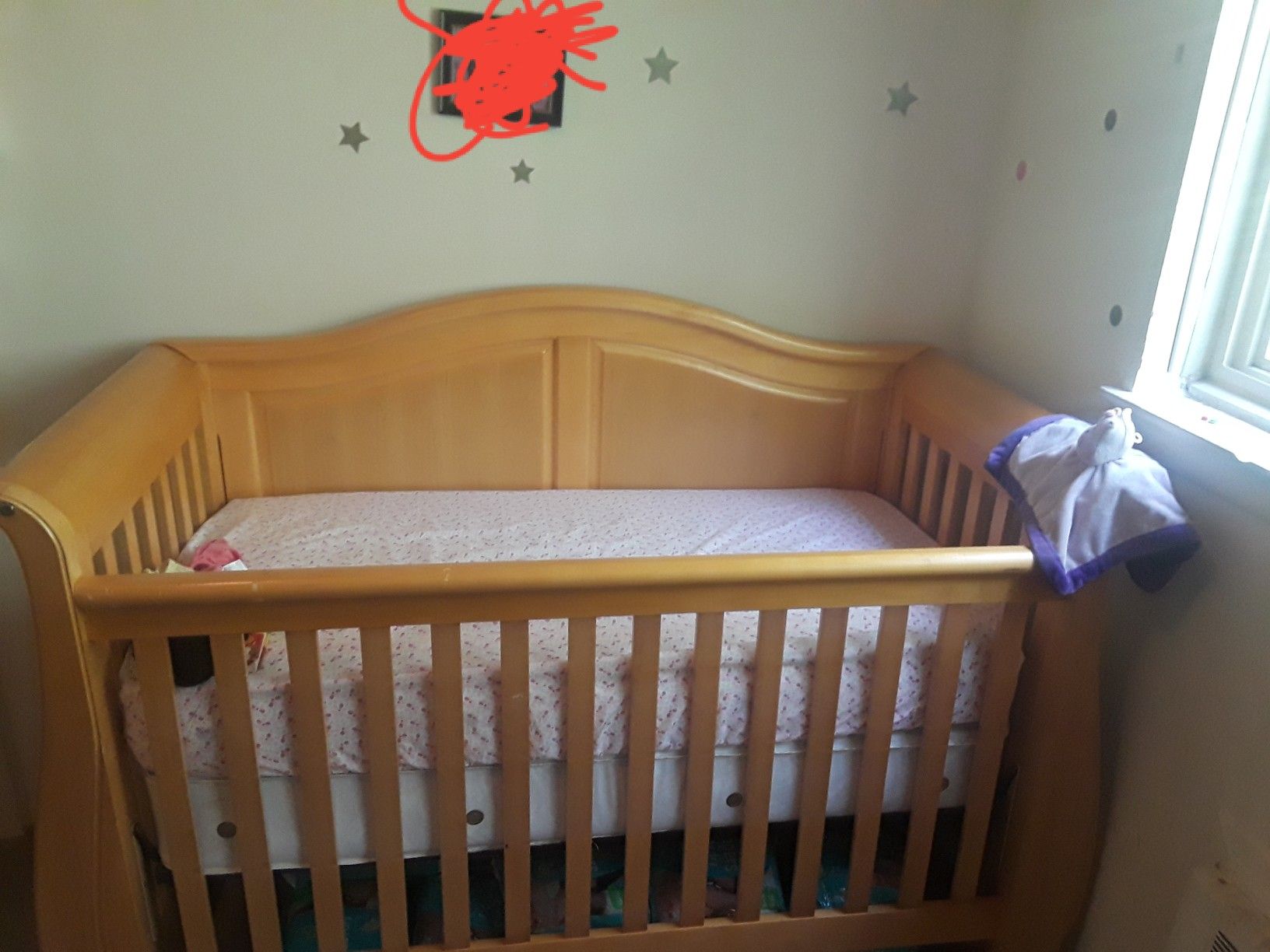 Baby crib and dresser