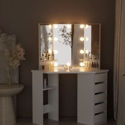 Corner Makeup Vanity Desk