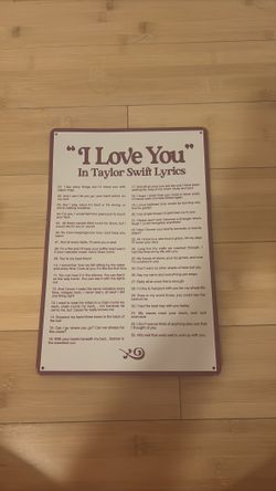 Taylor Swift Lyrics Poster
