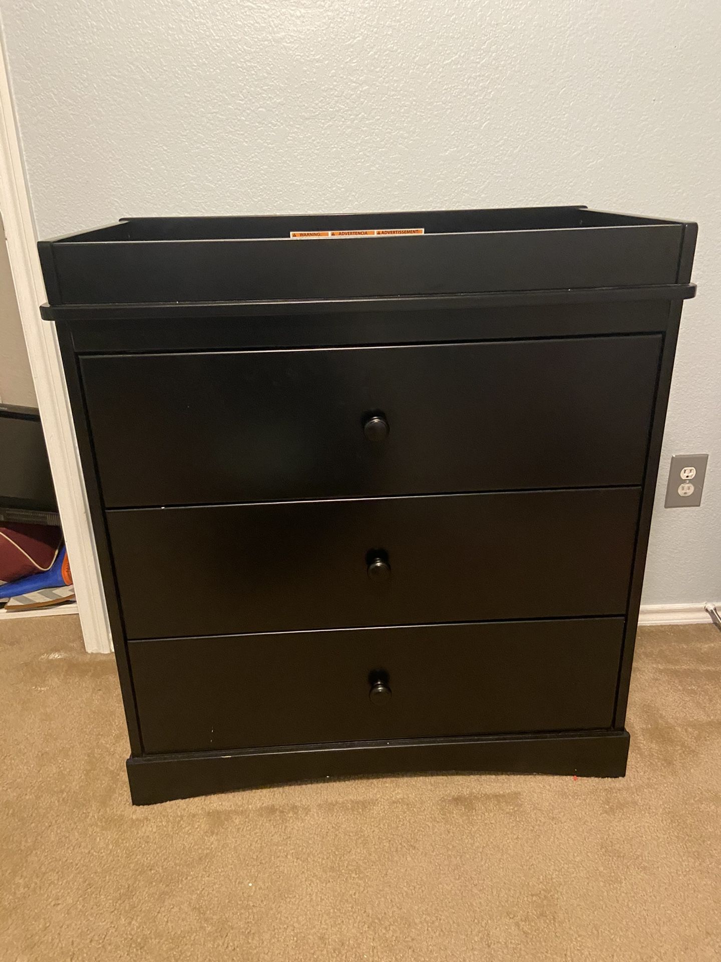 3 drawer dresser with removable changing table